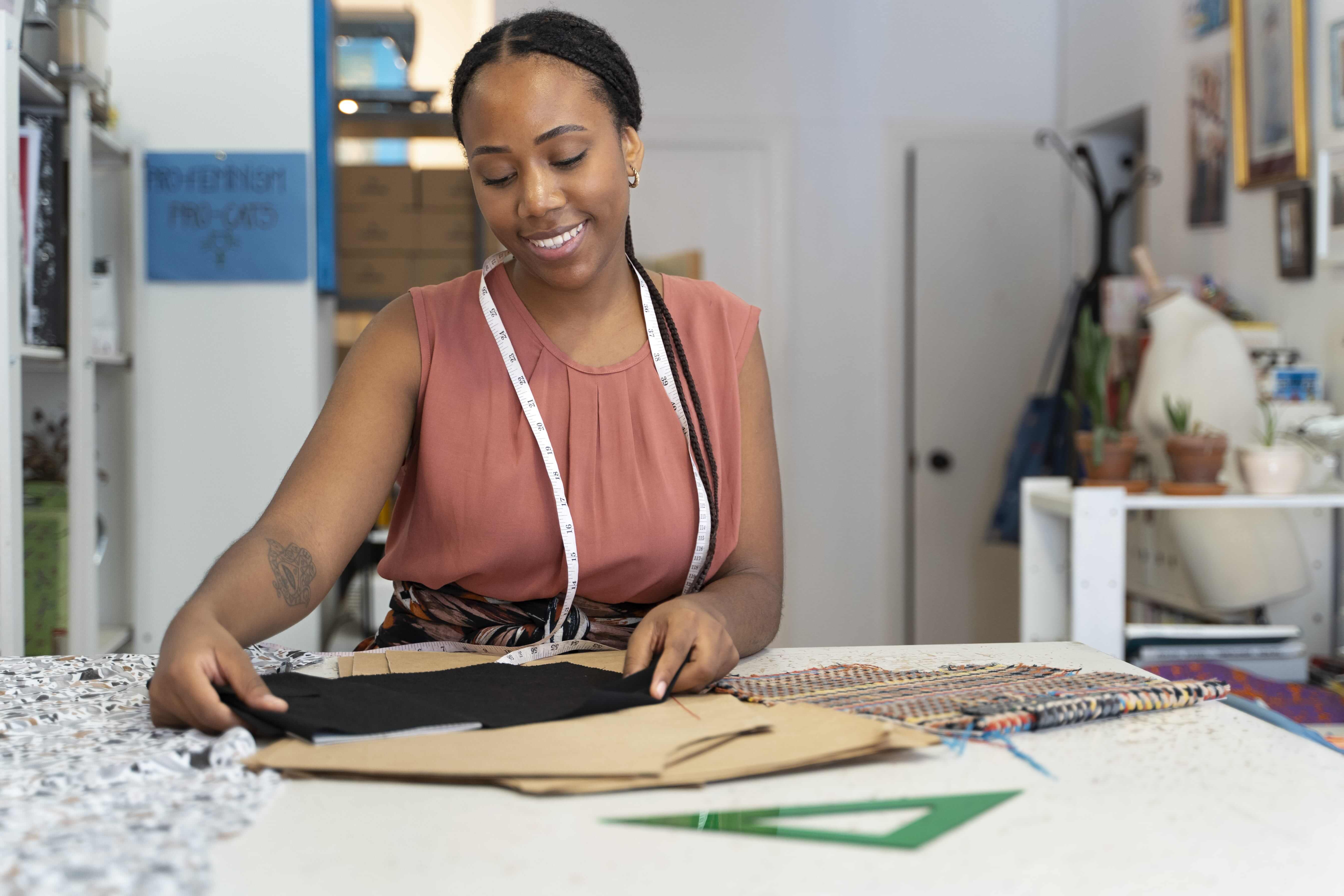 Artisan crafting a bag